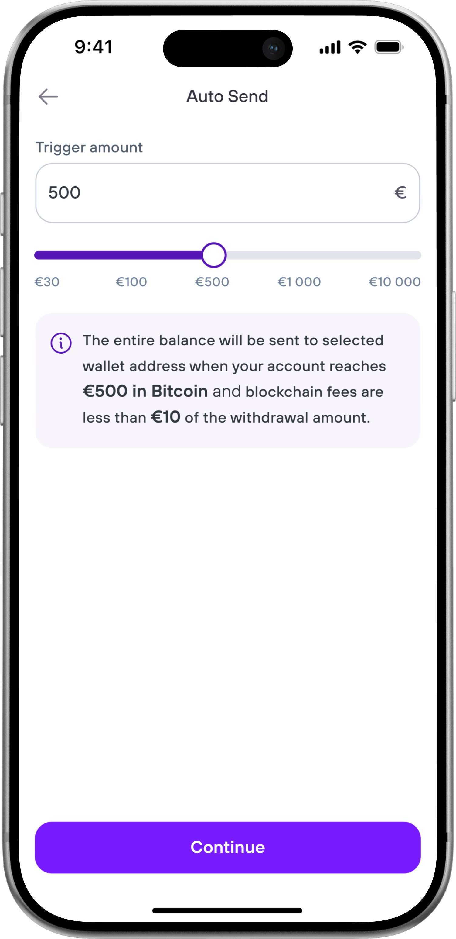 Auto-send to hardware wallet